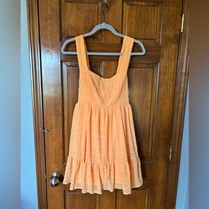 Forever 21 Orange Tiered Sundress with Wide Straps Size Small